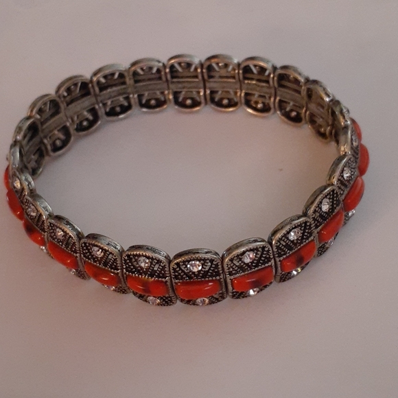 VTG 💖 Fashion Jewelry Coral Color Bracelet - Picture 7 of 7